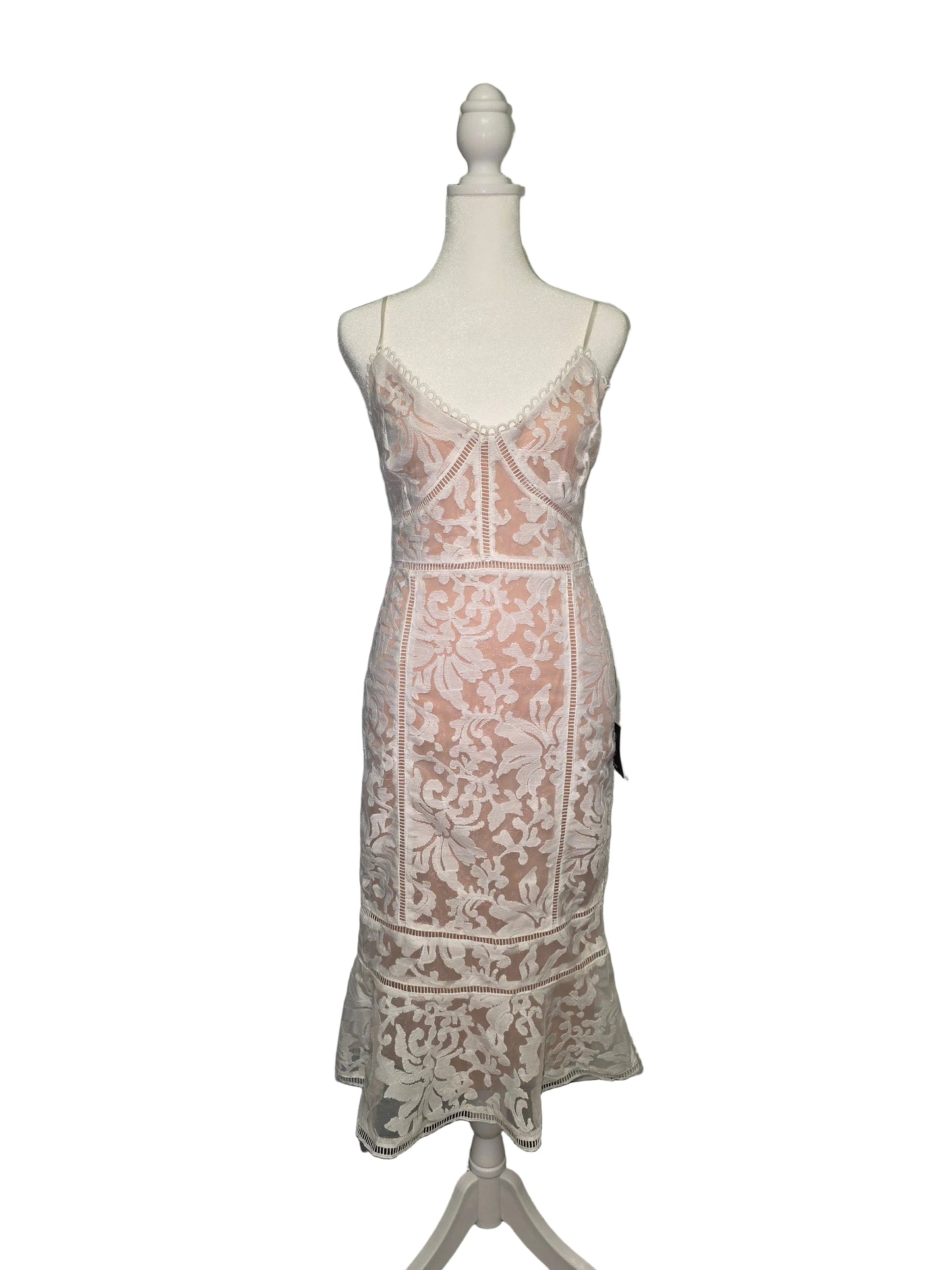 Lulus NWT White Lace Midi Dress