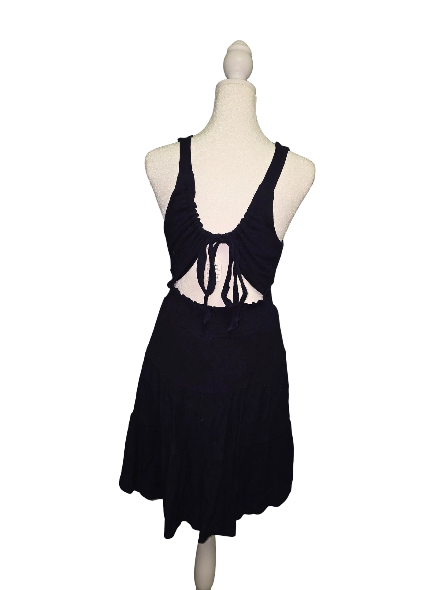 Large Blue Mini Dress Open-Back