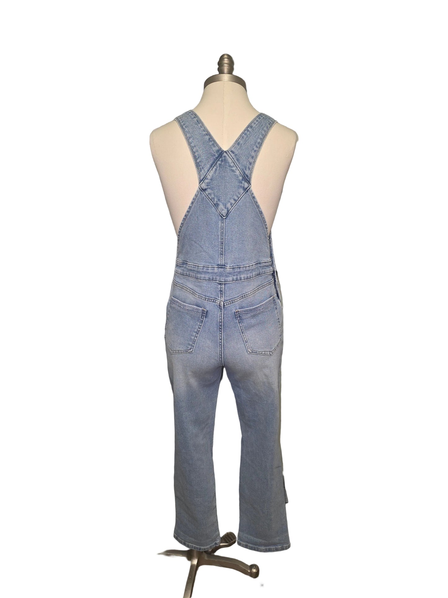 Denim Overall Embroidered Jump Suit