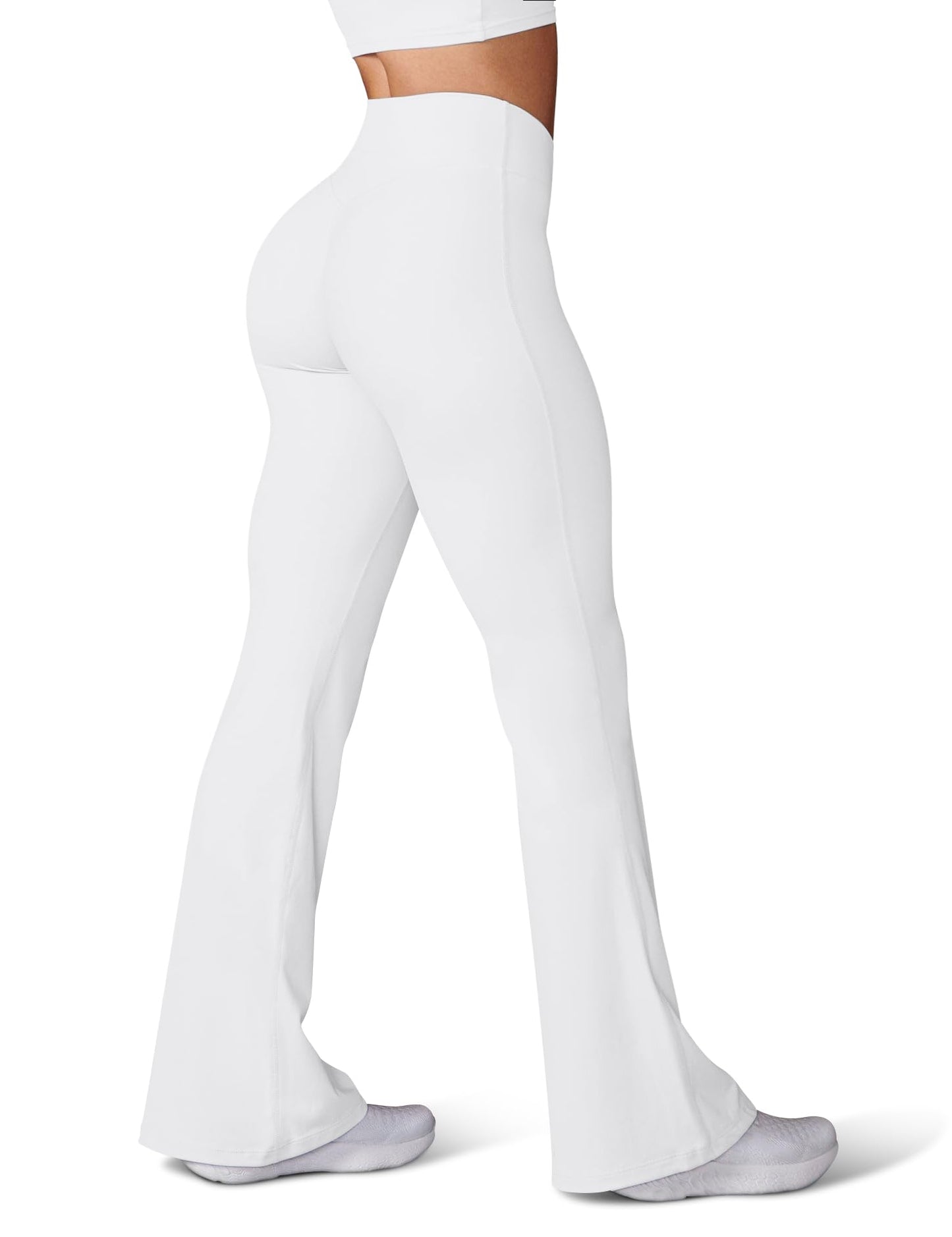 XXS Front Cross Flare Leggings White