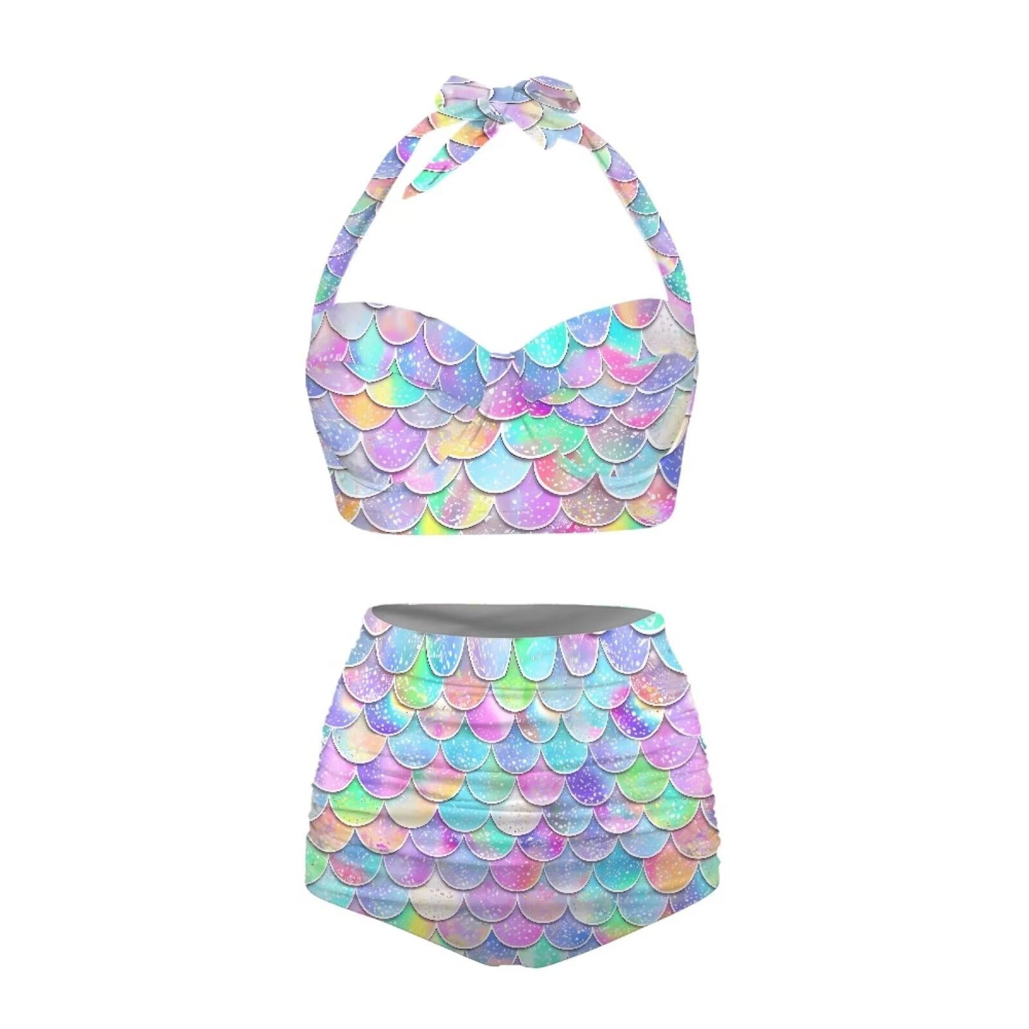 High Waisted Bikini Sets Two Piece Tummy Control Swimsuit Large