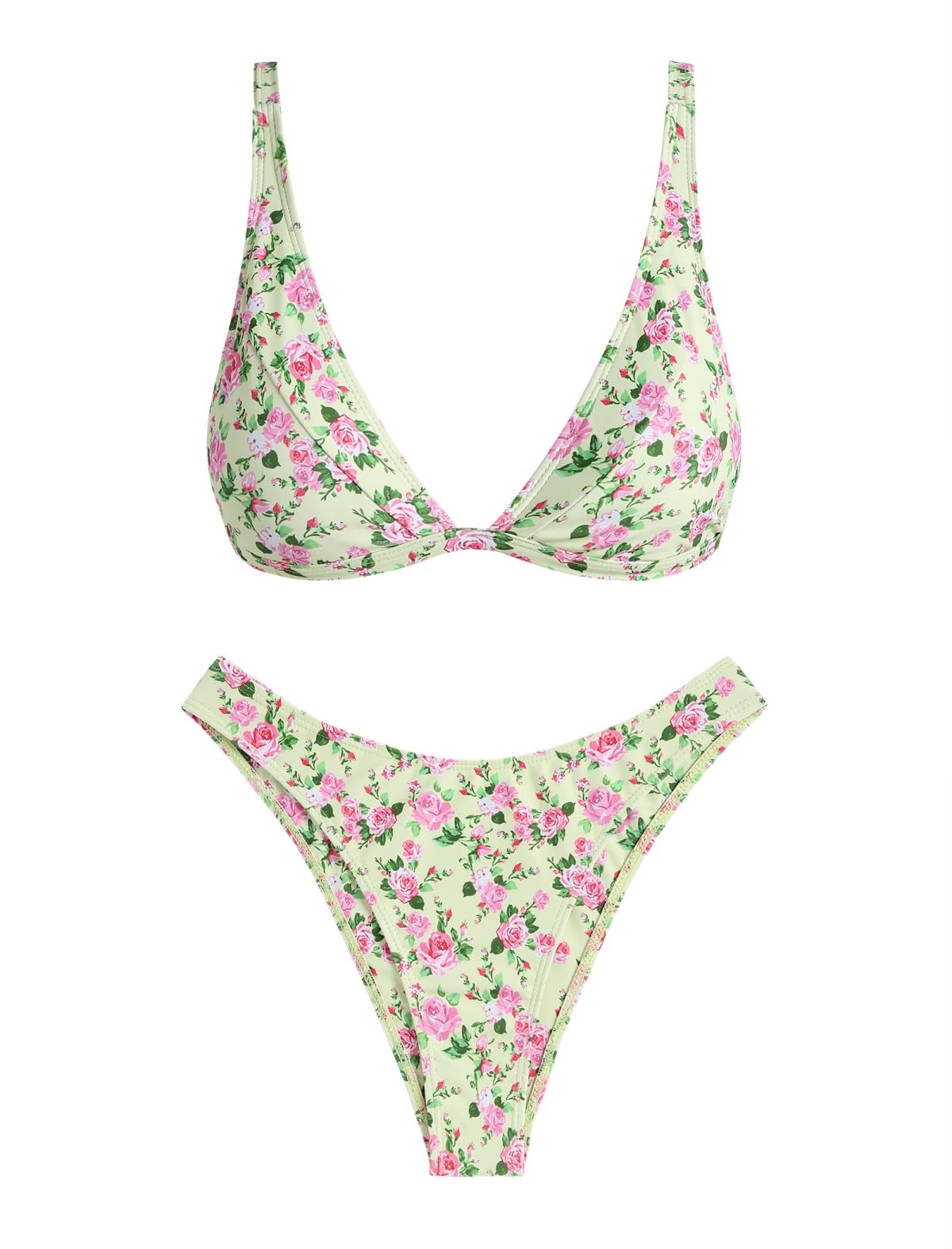 Two Piece Floral Swimsuit Medium