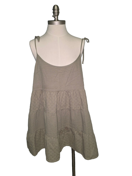 XXL Sage Green Mini Dress, Stained