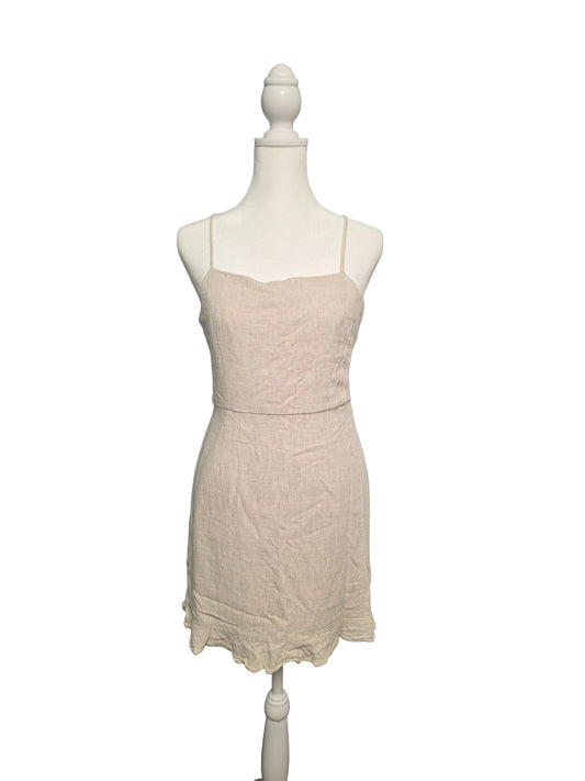 Large Linen Beige Mini Dress