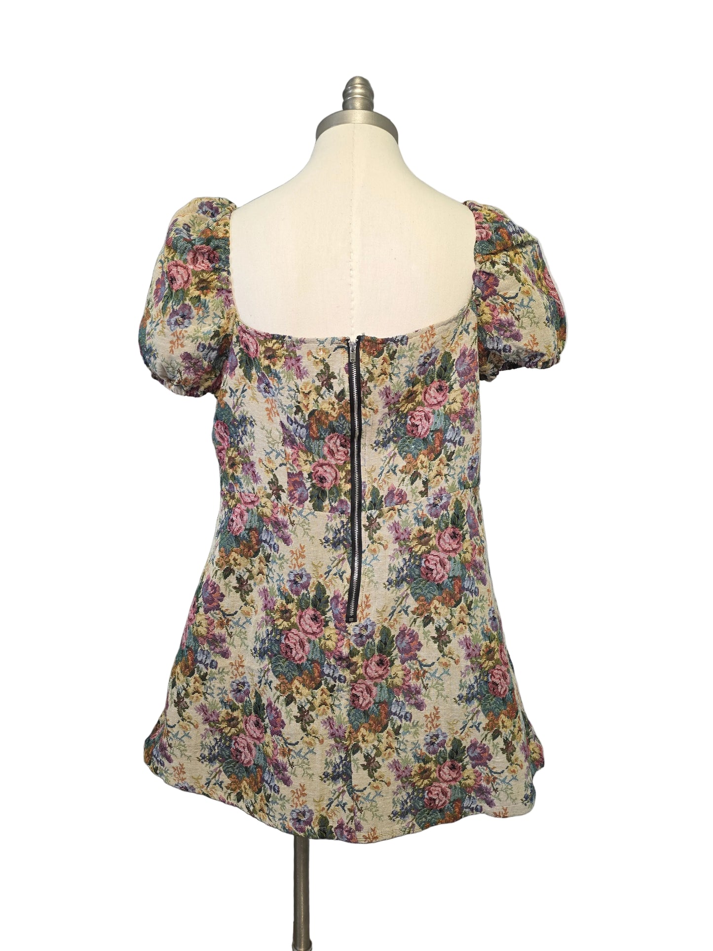 XL Vintage Inspired Floral Mini Dress, Built in Underwire