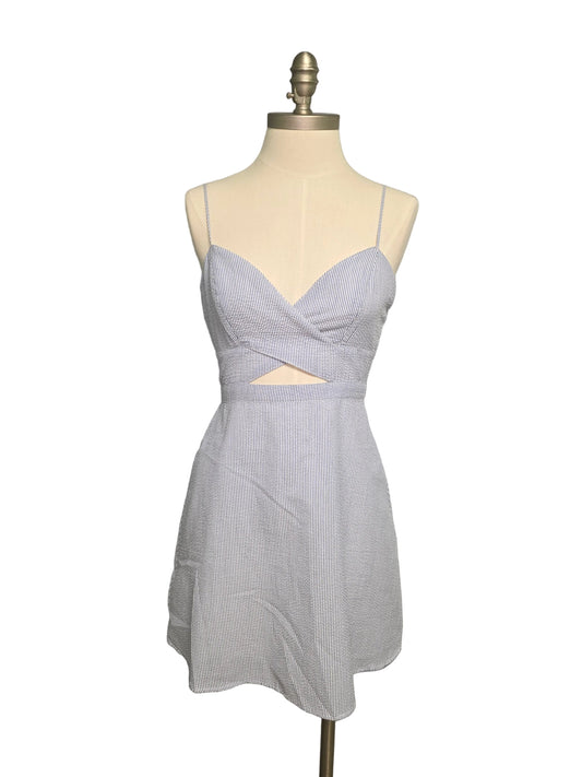 Blue Mini Dress Small Textured Forever 21