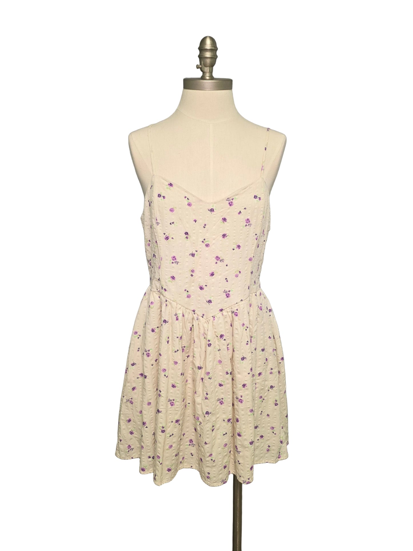 Large White Floral Corset Mini Dress