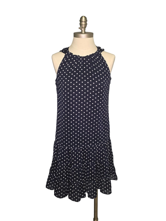 Blue Polka Dot Flowy Dress Small