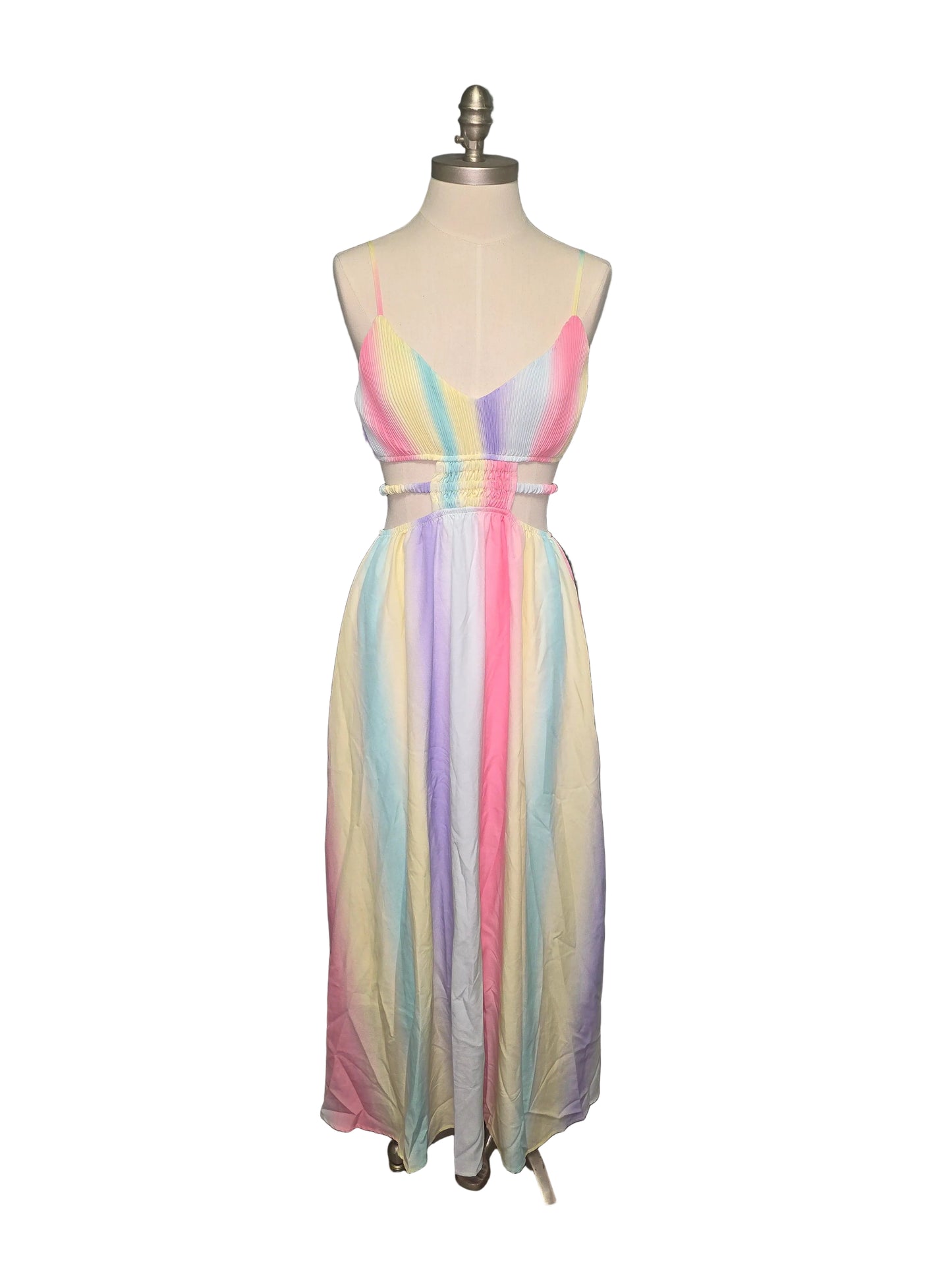 Rainbow Maxi Dress Small