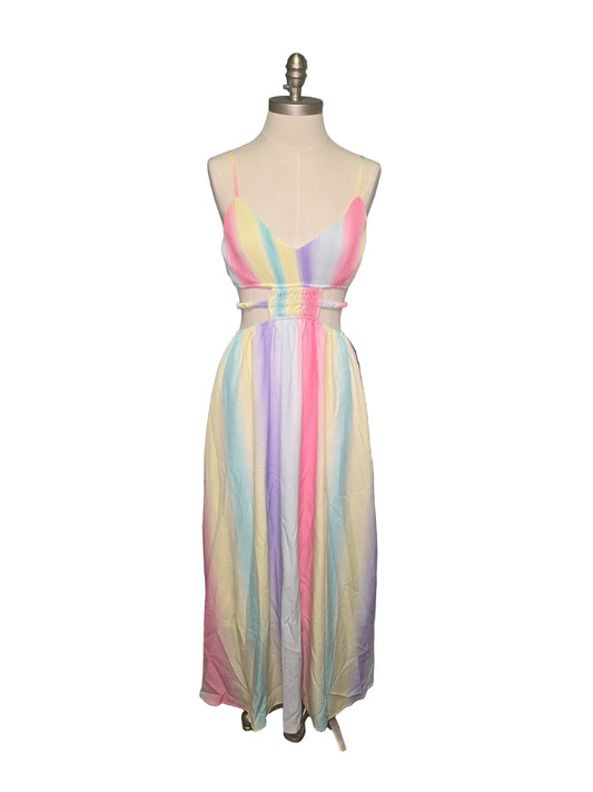 Rainbow Maxi Dress Small