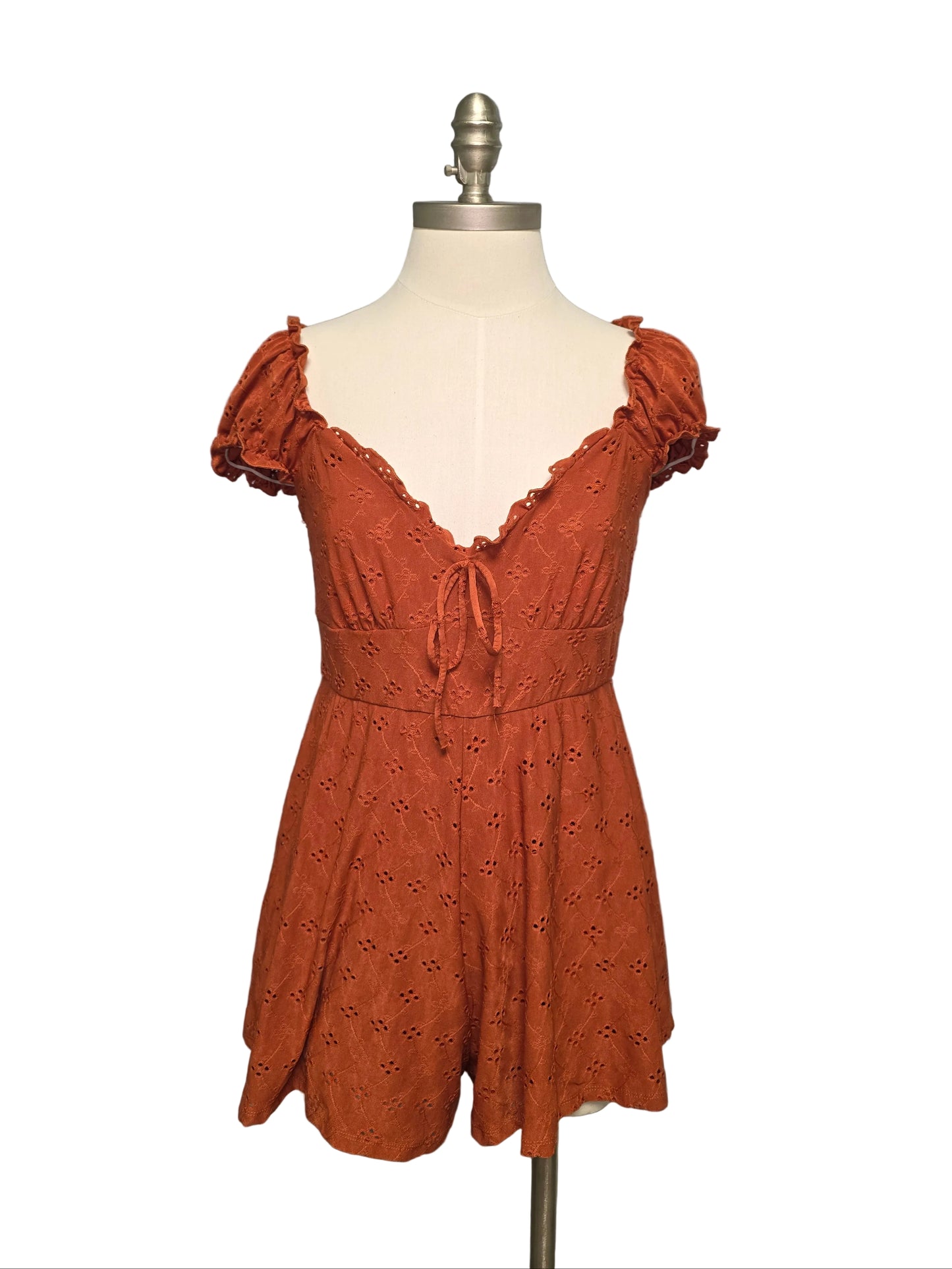 XL Brick Orange Romper Dress