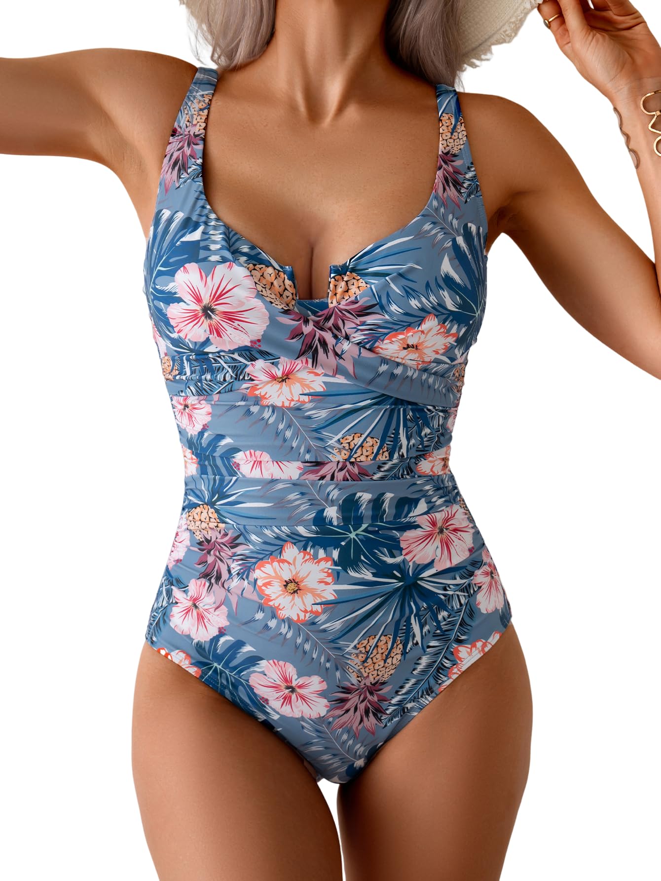 One Piece Floral Swimsuit Large