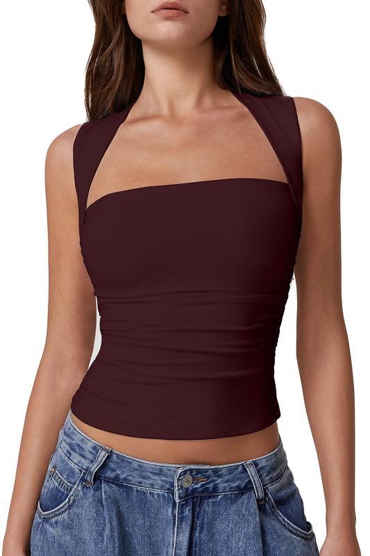 XL Double Lined Square Neck Top New With Tags
