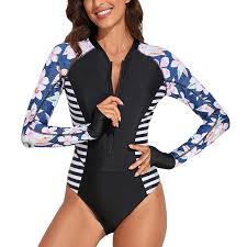 One Piece Long Sleeve Swimsuit Wetsuit Small